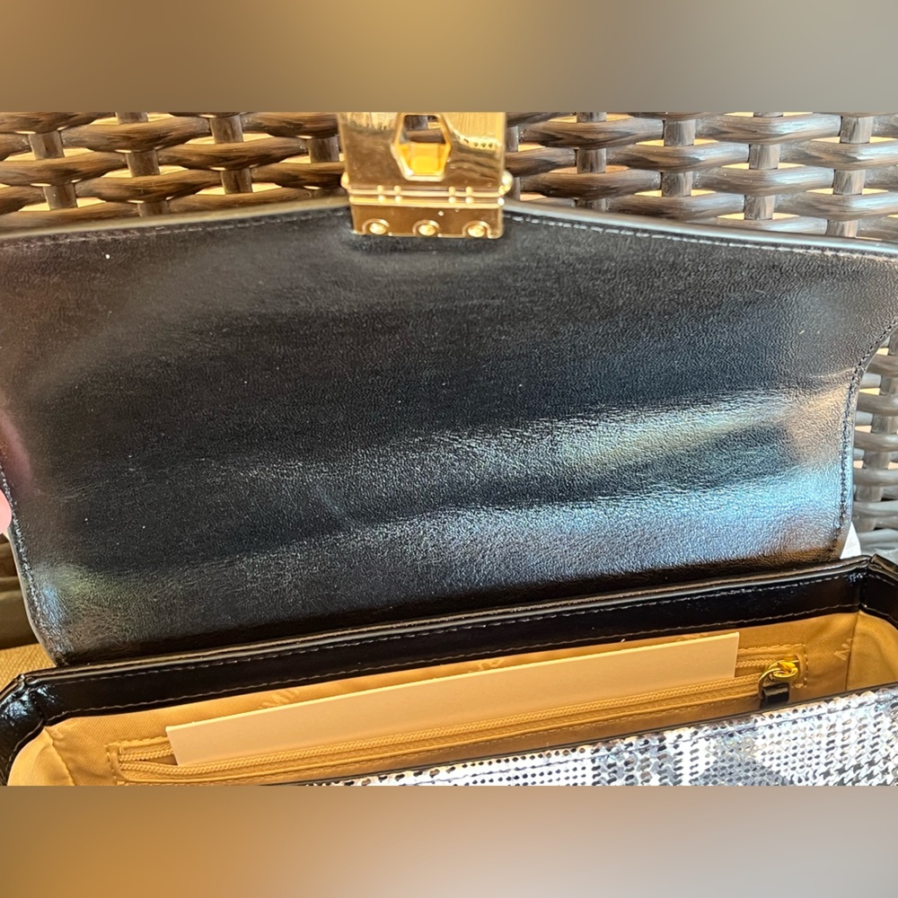 NWT Brahmin ROSA in BLACK SPARK Snake-Embossed Bag - Picture 12 of 14